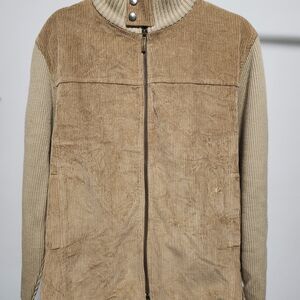 Burberry Beige Corduroy with Knit Detail Jacket Small